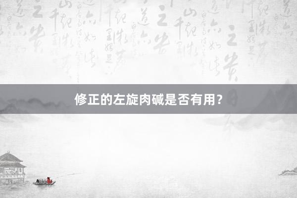 修正的左旋肉碱是否有用？