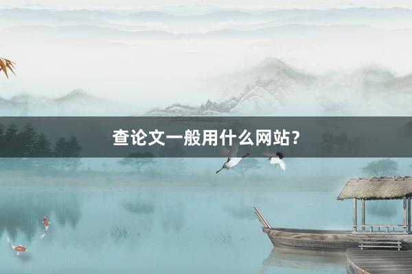 查论文一般用什么网站？